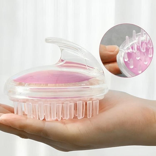 Hair Scalp Massager Shampoo Brush Head Massage Soft Silicone Bristles And Remove Dandruff Growth Deep Cleaning (Pack of 1)�